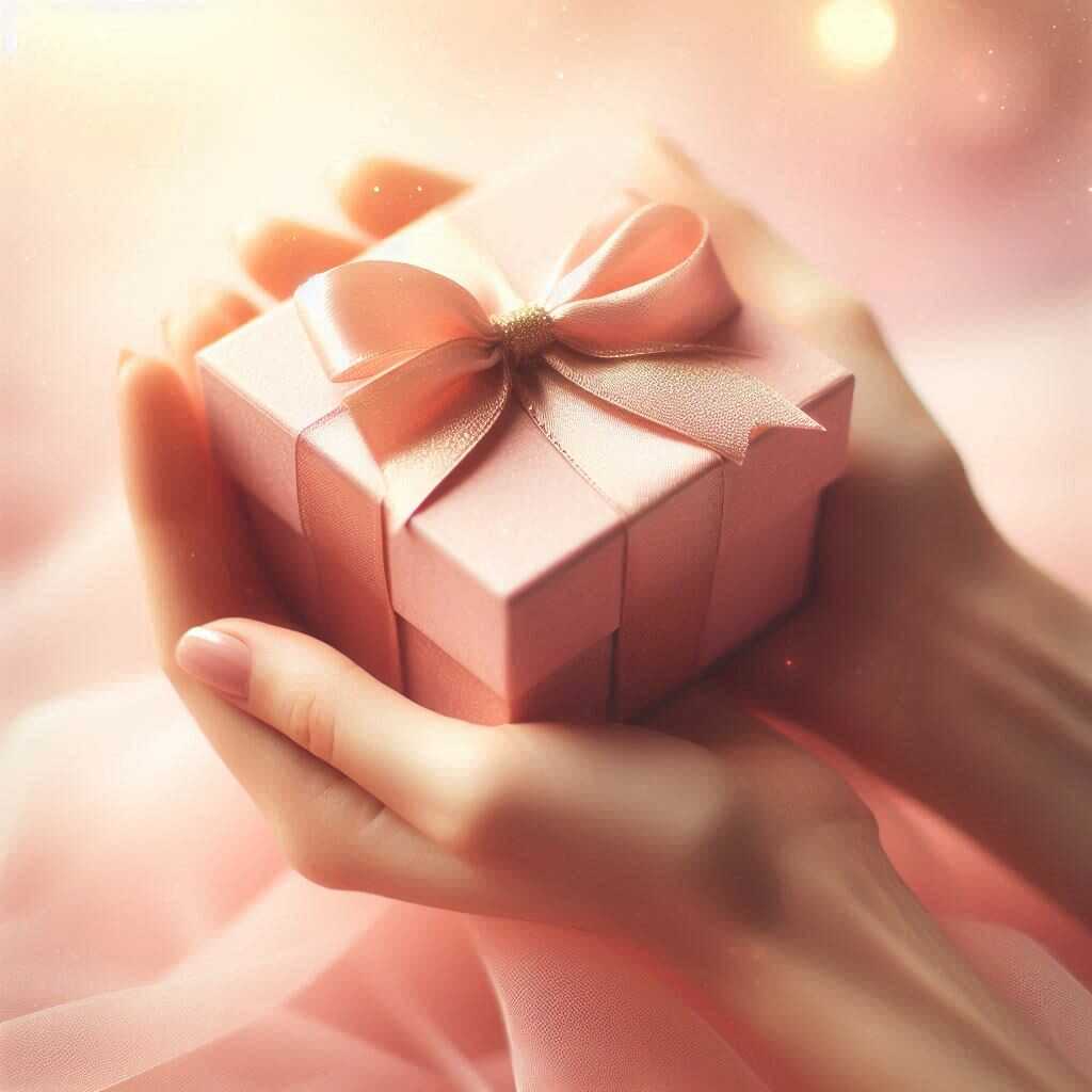 L’amour de soi, un cadeau à partager avec le monde Des mains tenant un cadeau joliment emballé, symbolisant le pouvoir de l’amour-propre. l’harmonie intérieure