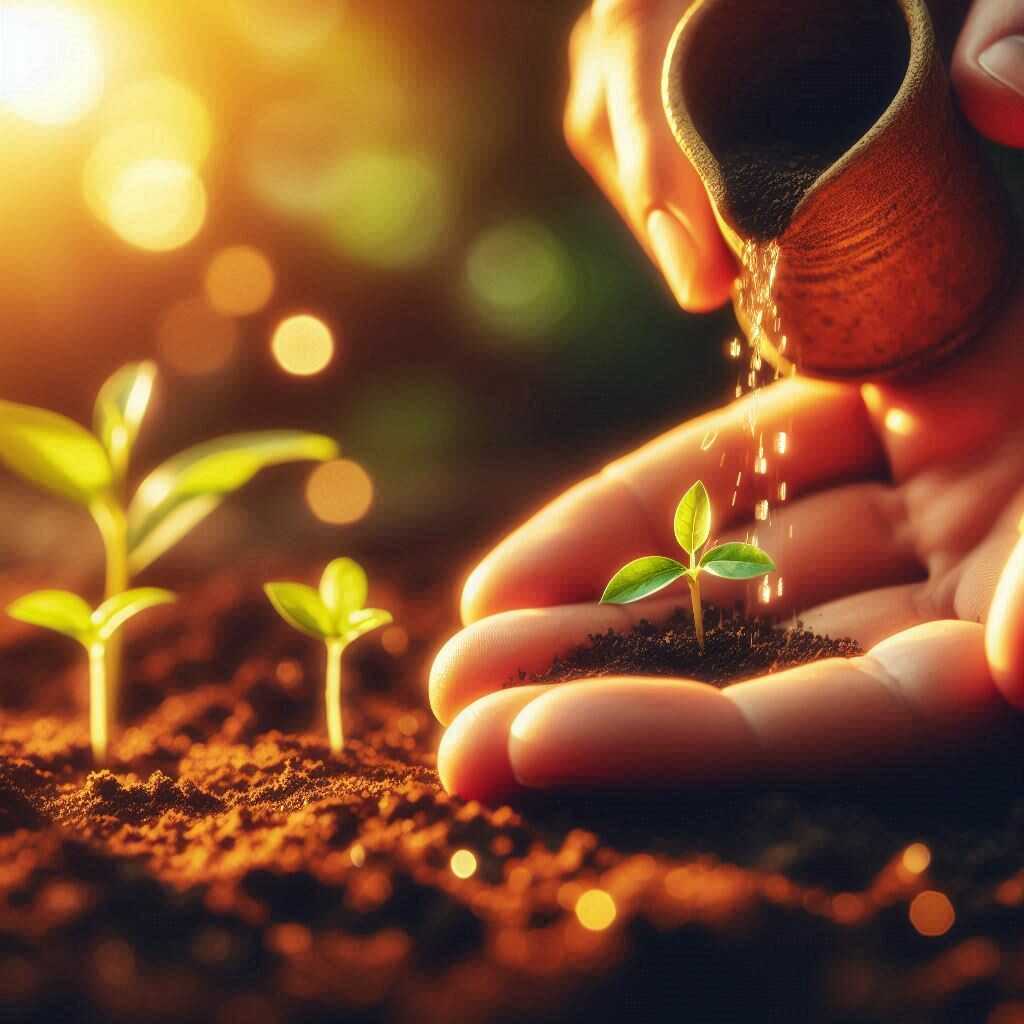 Planter les graines de sa transformation intérieure grâce à la thérapie brève Main qui plante une graine, symbole de croissance personnelle et d’autonomie grâce à la thérapie brève et l’hypnose