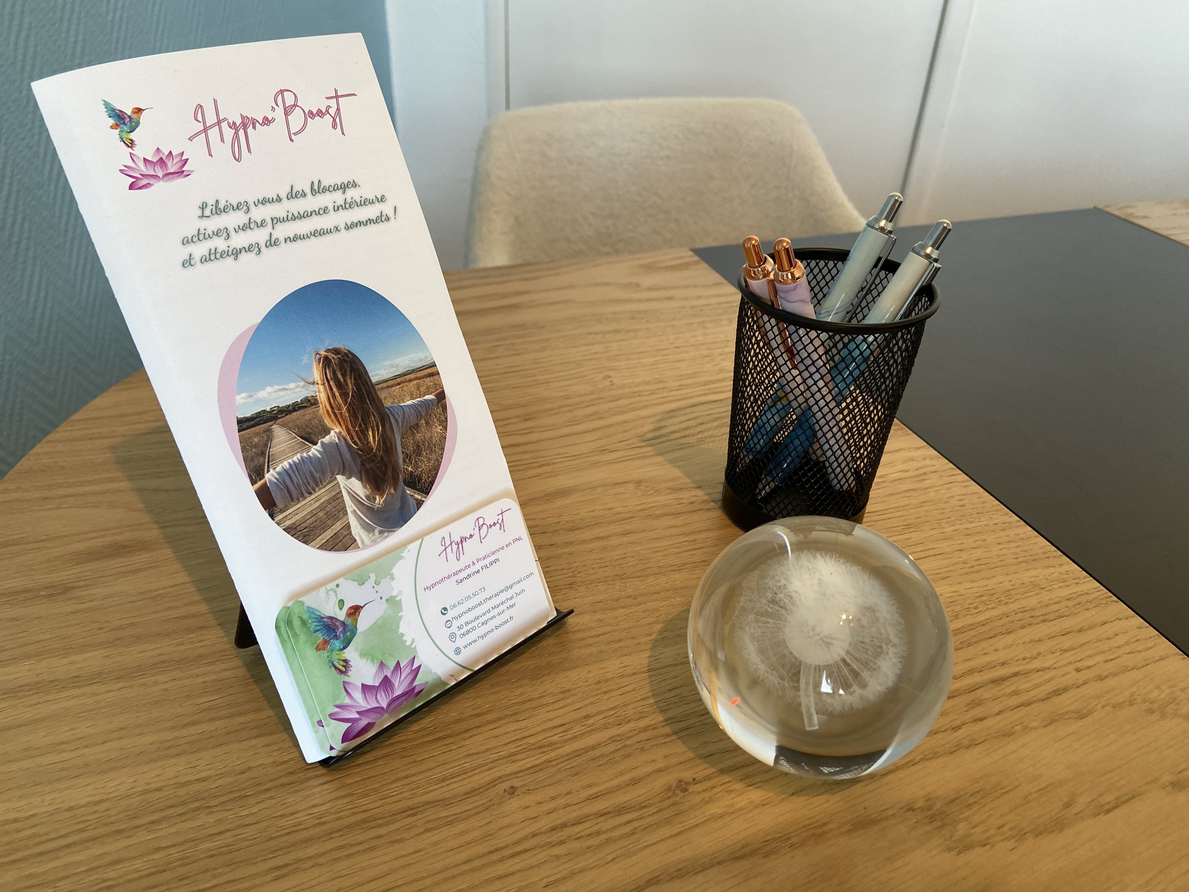 hypnothérapeute cagnes-sur-mer Photo du cabinet Hypno'Boost dédié à la transformation personnelle